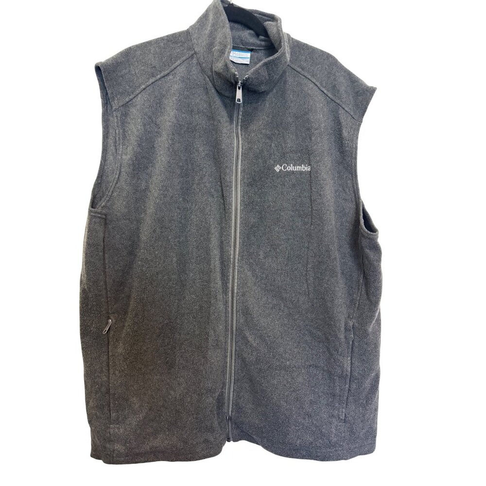 Columbia Mens Gray Fleece Vest 2XT Tall